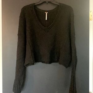 Free People small long sleeve black sweater